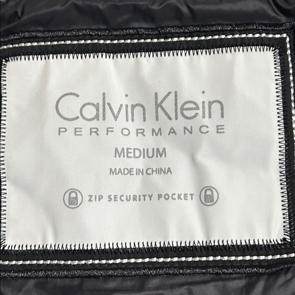 CALVIN KLEIN PERFORMANCE PUFFER VEST BLACK QUILTED ZIP UP SHERPA TRIM SZ M - Picture 11 of 12